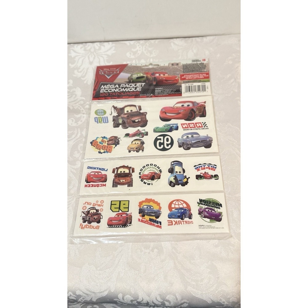 Disney Pixar "Cars" mega temporary tattoo set featuring 120 character